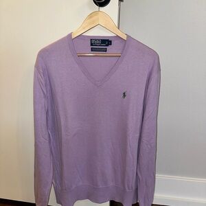 Polo by Ralph Lauren Men's Lavender V-Neck Sweater